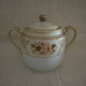 Chikaramachi Hand Painted Vintage Bowl w/Top 4"h x 6"w - Made in Japan